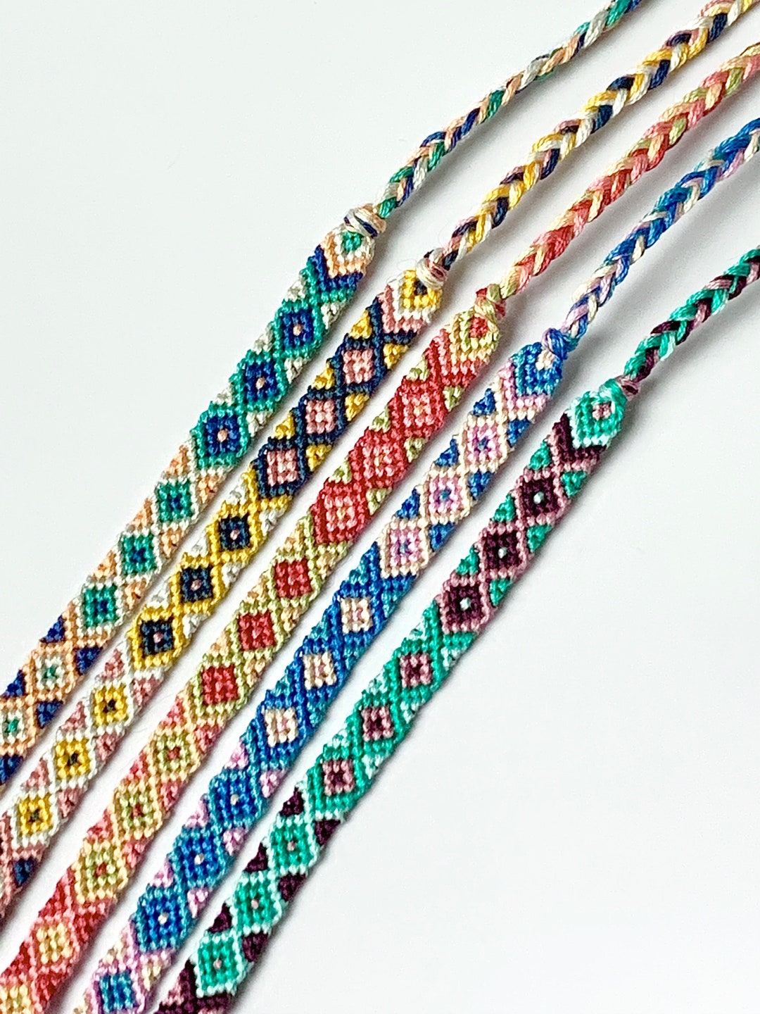 CUSTOM Skinny Aztec Pattern Friendship Bracelet | Knotted Bracelet ...