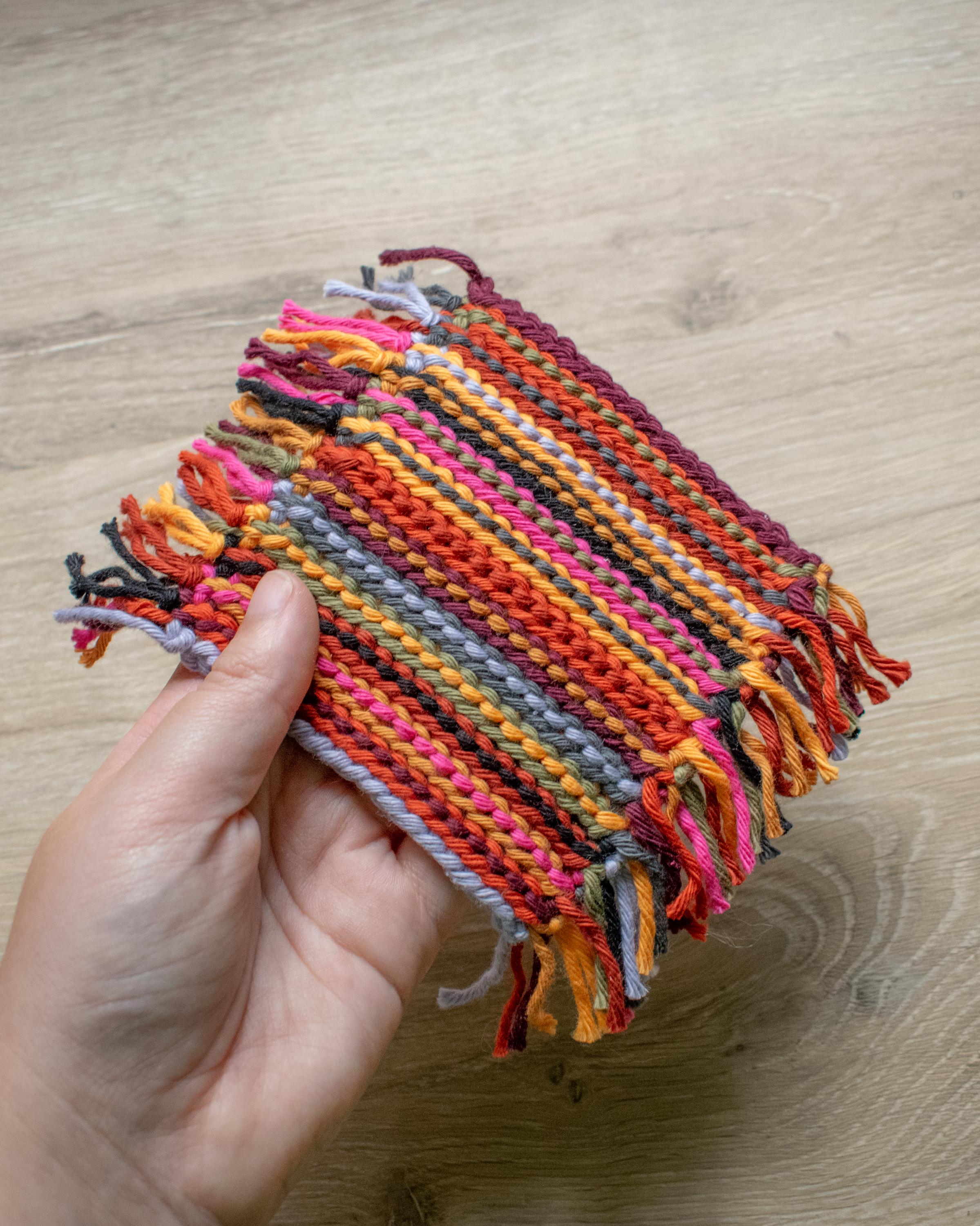 Crochet Rag Rug Coaster Set | Handmade Fringe Cotton Coasters | Cute ...