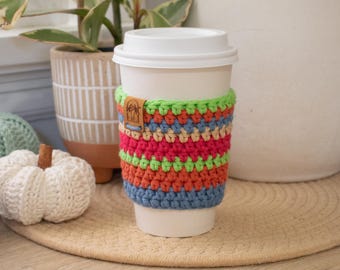 Crochet Coffee Cup Sleeve | Reusable Cozy for Hot & Iced Drinks | Fall Cup Cozy | Eco-Friendly Mug Hug |  Handmade Gift for Coffee Lovers