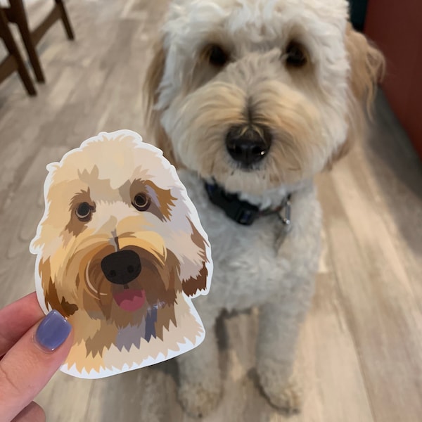 Waterproof Custom Dog Cat and Pet Vinyl Stickers | Stickers for Water Bottles Laptop Hydroflask | Custom Stickers