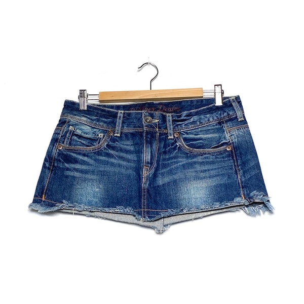 y2k Tommy Hilfiger micro denim Skirt, 2000s mini super low waist Jeans Skirt