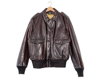 70s Schott G-1 Flight Jacket オリジナル Vintage 70s Schott G-1 Bomber Flight Jacket Brown Leather