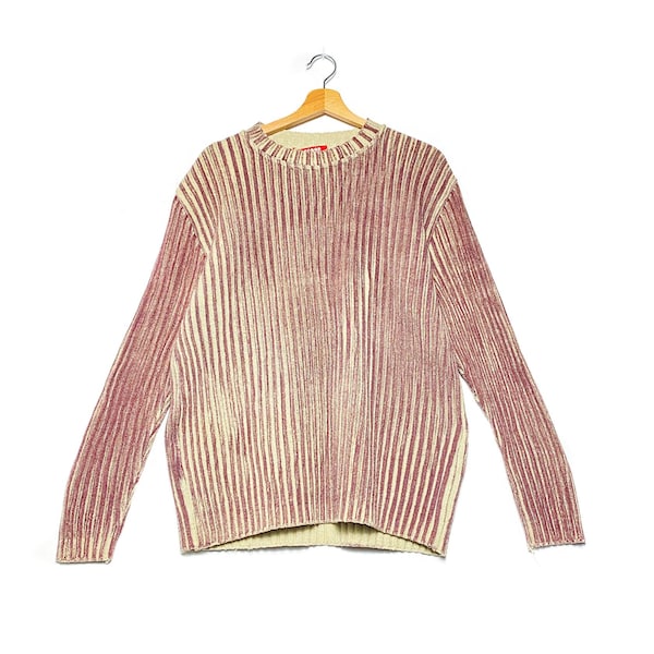 2000s washed out ribbed pullover, y2k Aesthetic unisex Sweater