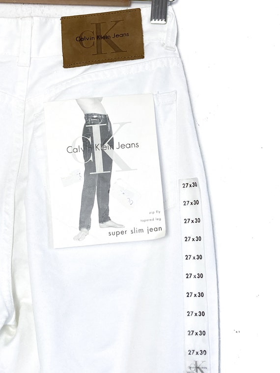 onderhoud Bijwerken Brengen Nos Y2k CALVIN KLEIN JEANS White Denim Trousers W27 L 30 - Etsy