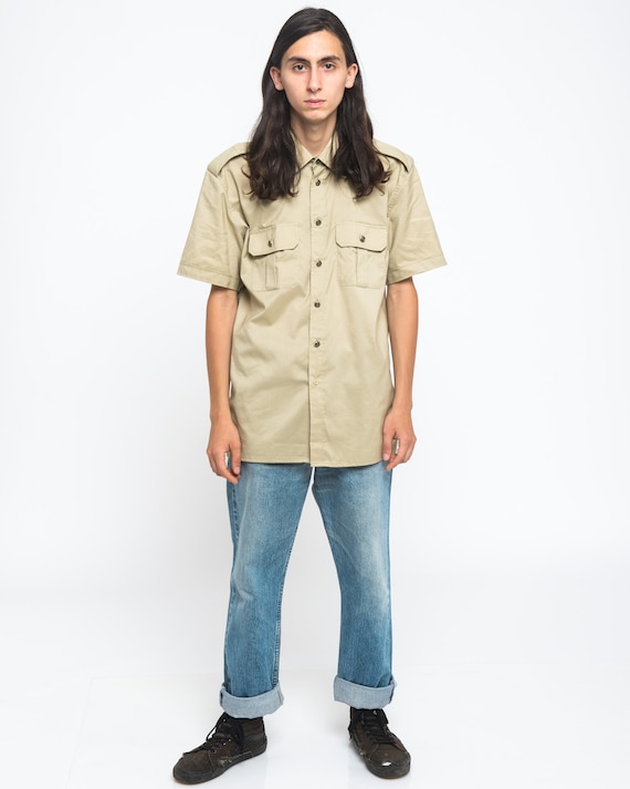 MILITARY SHIRT military green with pockets / nos