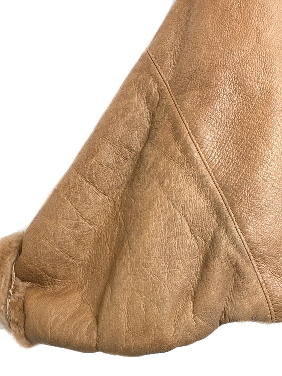 80s FENDI Brown Shearling coat, real sheepskin le… - image 9