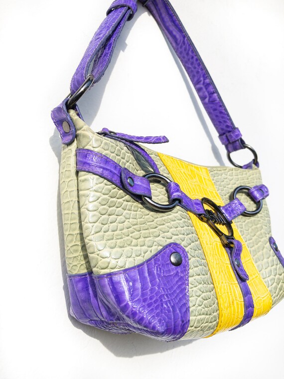 Y2K GIANMARCO VENTURI multicolor faux leather bag… - image 5