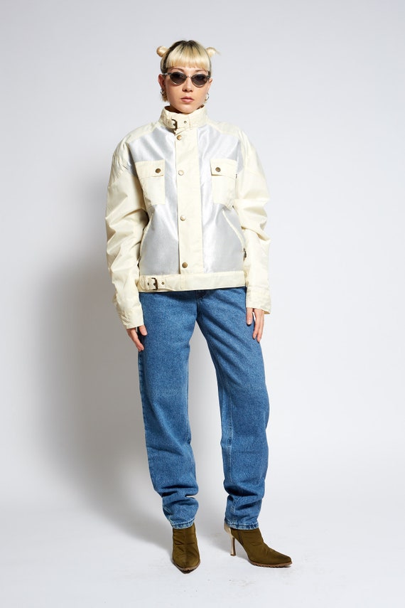 ACID Barbour style metallic bicolor silver jacket