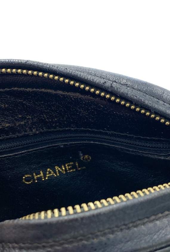 1980s Chanel Vintage Mini Oval Bag, Navy Mini Front Cc's