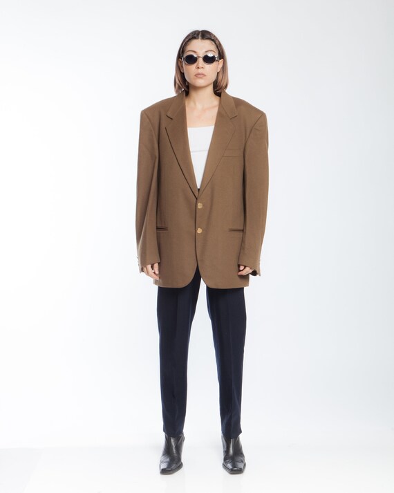 Y2K CAMEL CASHMERE vintage BLAZER, unisex suit jac