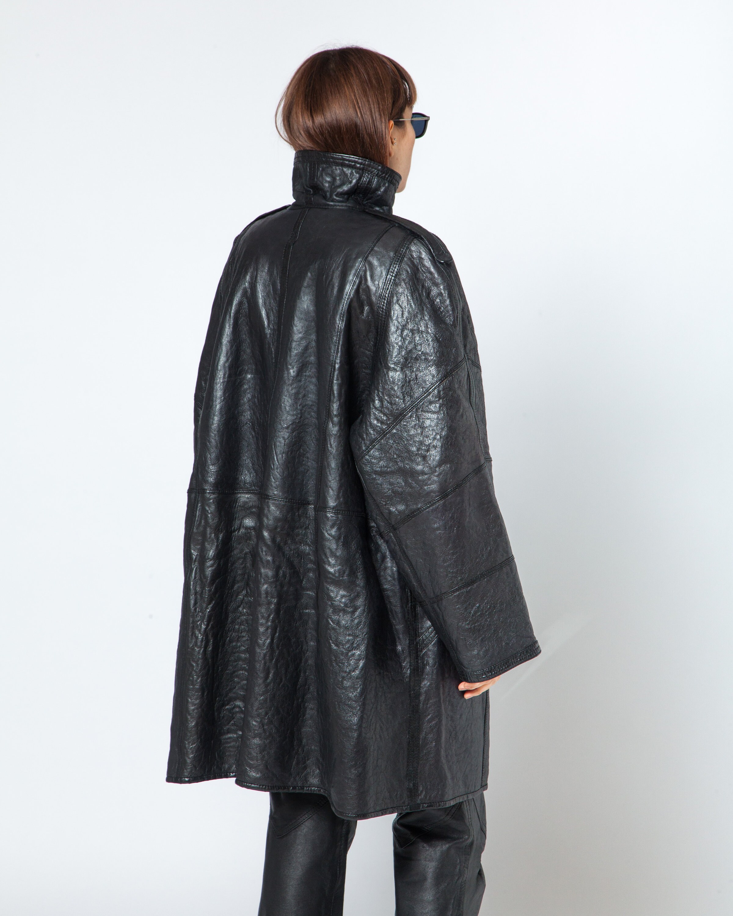 Genuine Astrakhan Lambskin Coat, Black Reversible Real Leather Jacket