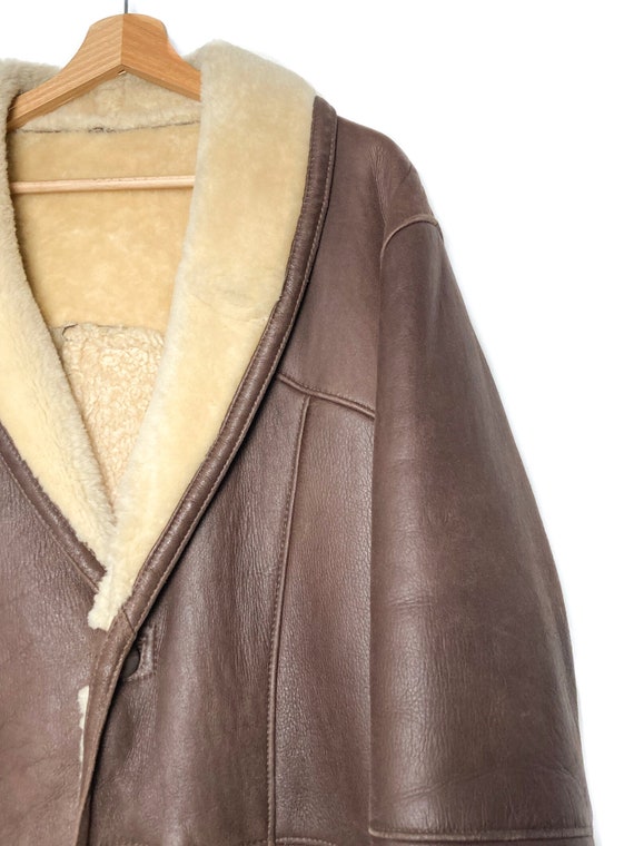 Manteau BROWN SHEARLING, veste en cuir de mouton minimale