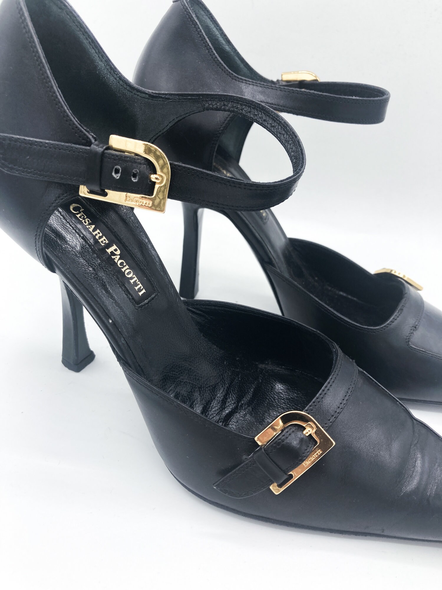 2000s Gothic Cesare Paciotti Pumps Shoes Size 39 Minimalist High