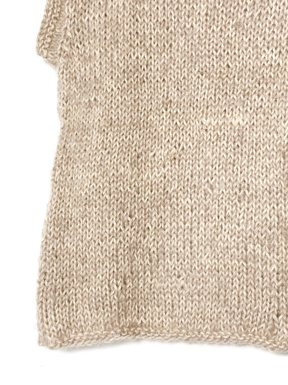 KNITTED beige melange sweater vest, quality vinta… - image 4