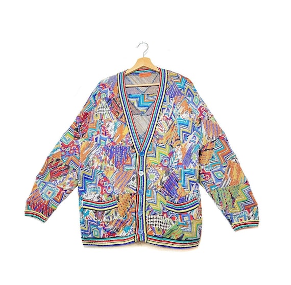 Iconic Missoni patchwork knitted jacket, 1980s su… - image 1