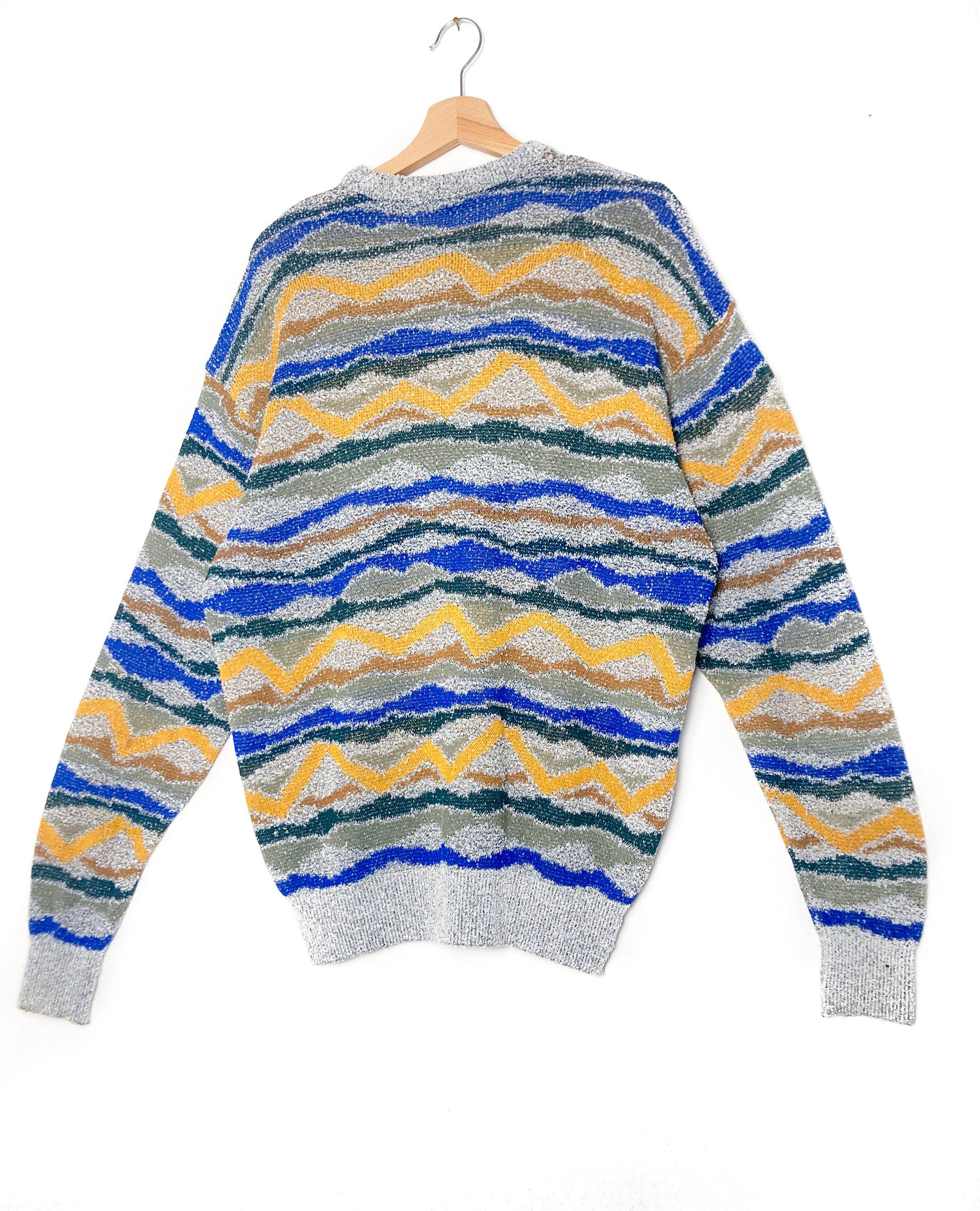 80s MISSONI Vintage Jumper. Amazing Zigzag Multicolored
