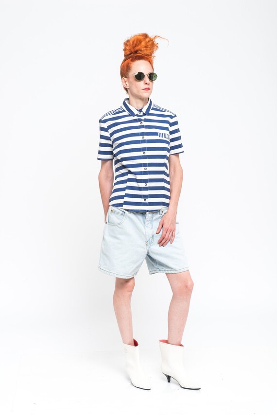 LIGHT BLUE DENIM shorts, short Jeans front button