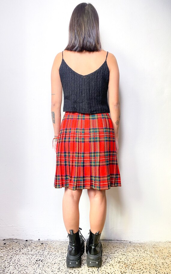High waisted plaid pleated skirt sale