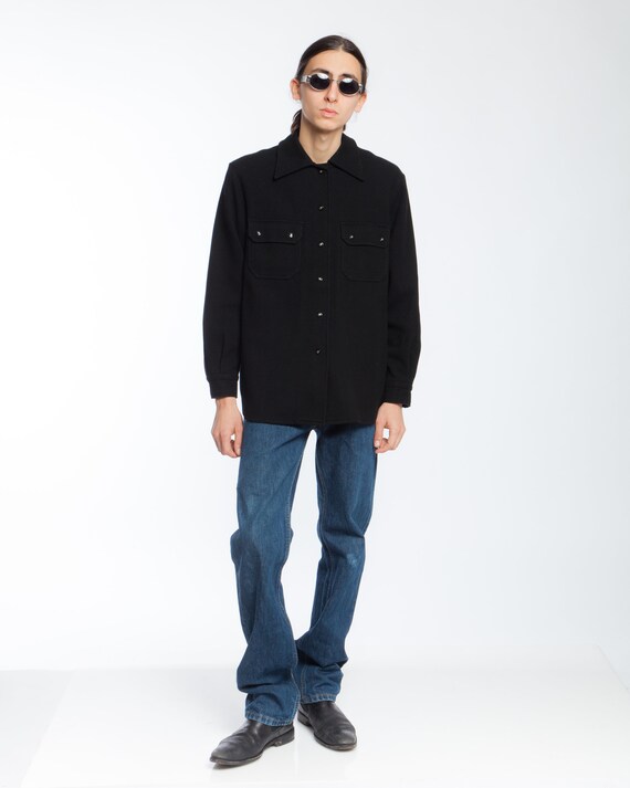 ARMANI BLACK SHIRT mix wool unisex winter stylish… - image 2