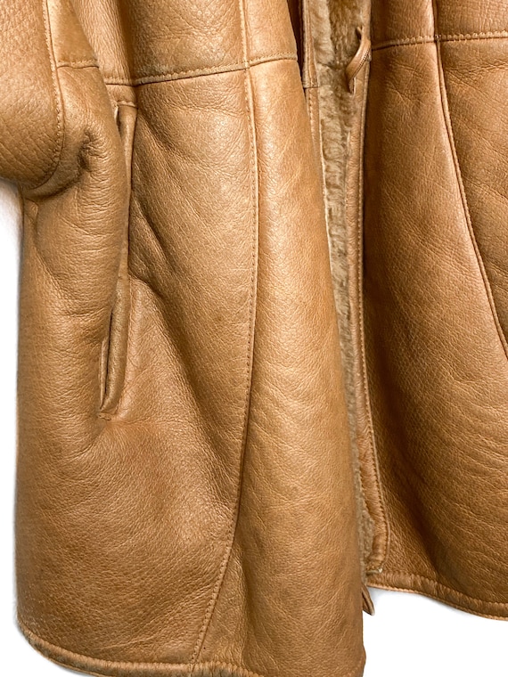 80s FENDI Brown Shearling coat, real sheepskin le… - image 4