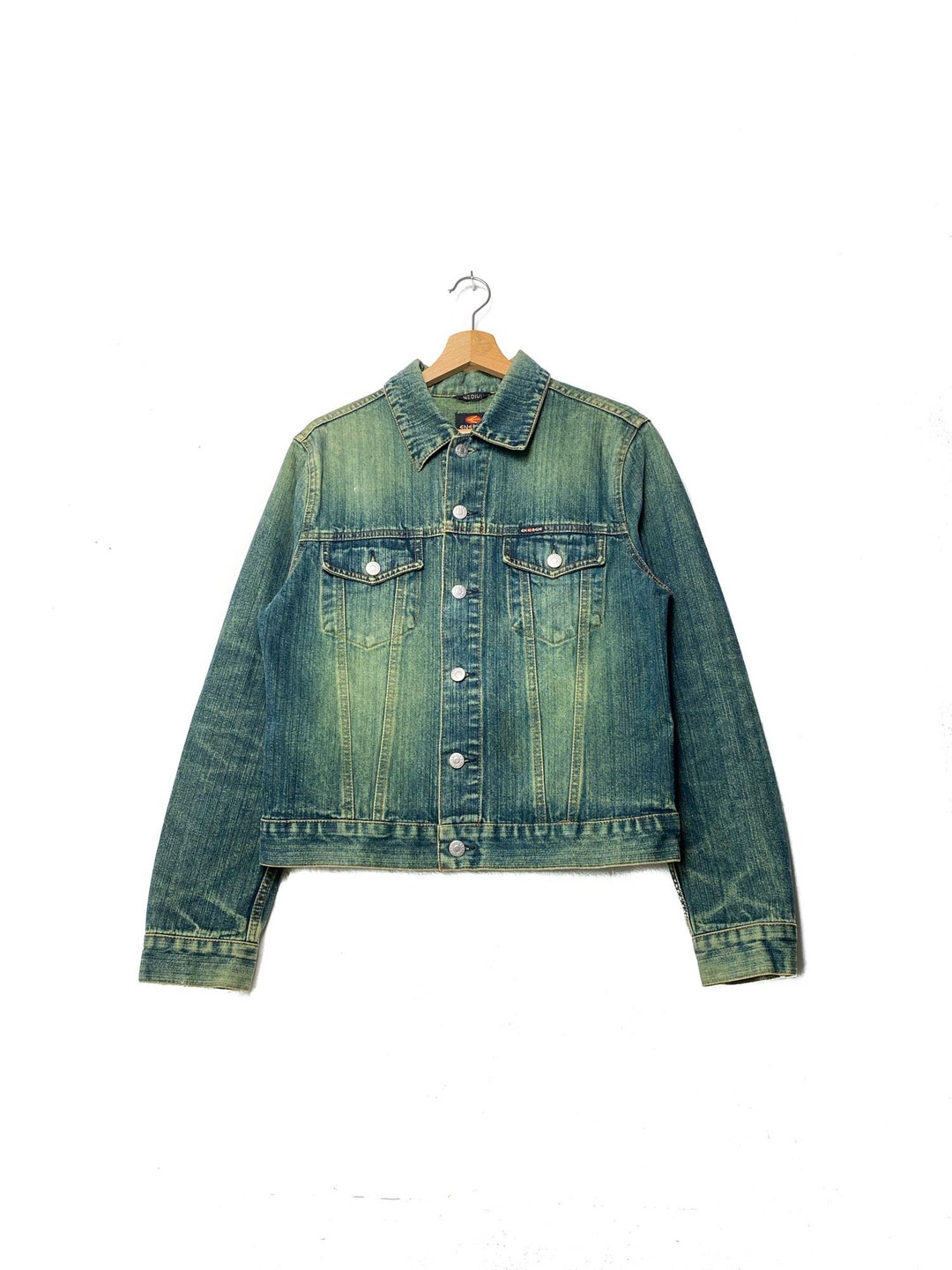 2000s ENERGIE Faded Denim Jacket, Green Distressed Jeans Jacket, Essential Y2k Unisex Size M - Etsy 2000s ENERGIE Faded Denim Jacket, Green Distressed Jeans Jacket, Essential Y2k Unisex Size M - Etsy