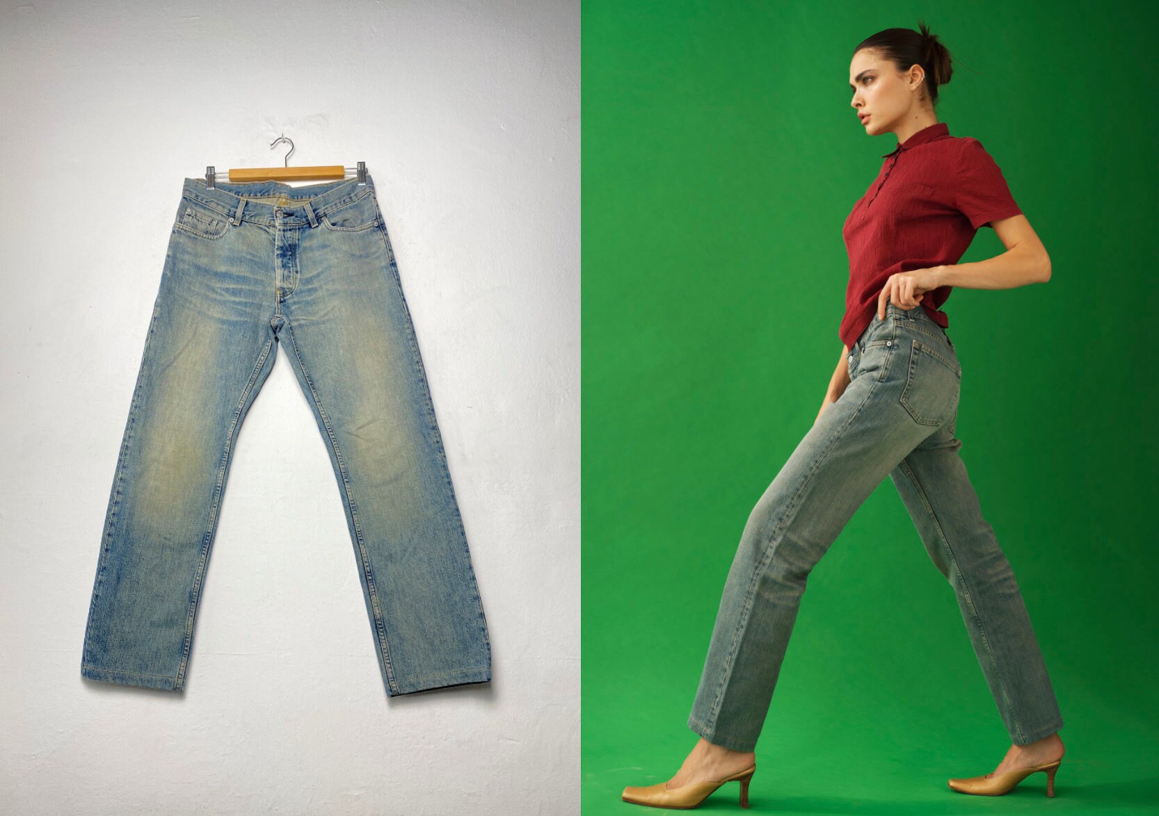 Helmut Lang Vintage 1998 High Fashion 90s Streetwear Jeans