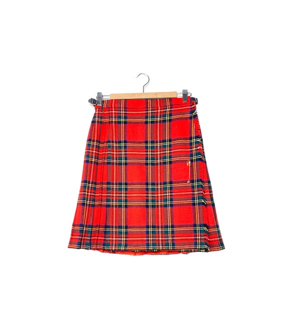High waisted plaid pleated skirt hot sale
