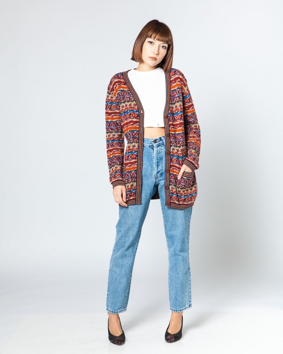 Missoni Knitwear Cardigan Sweater First Line Vintage Pullover Multicolor Cotton Knitted Jacket, Buttoned on The Front