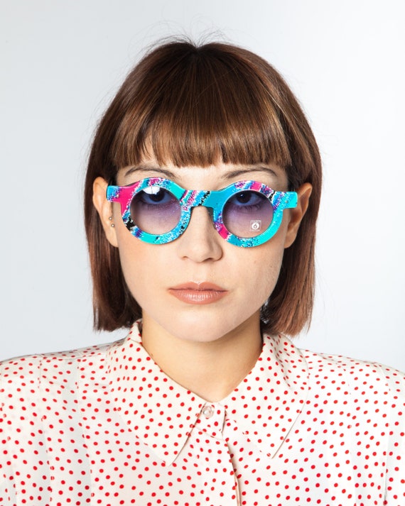 SWATCH PARTY PRINT Sunglasses  water blue color 8… - image 1