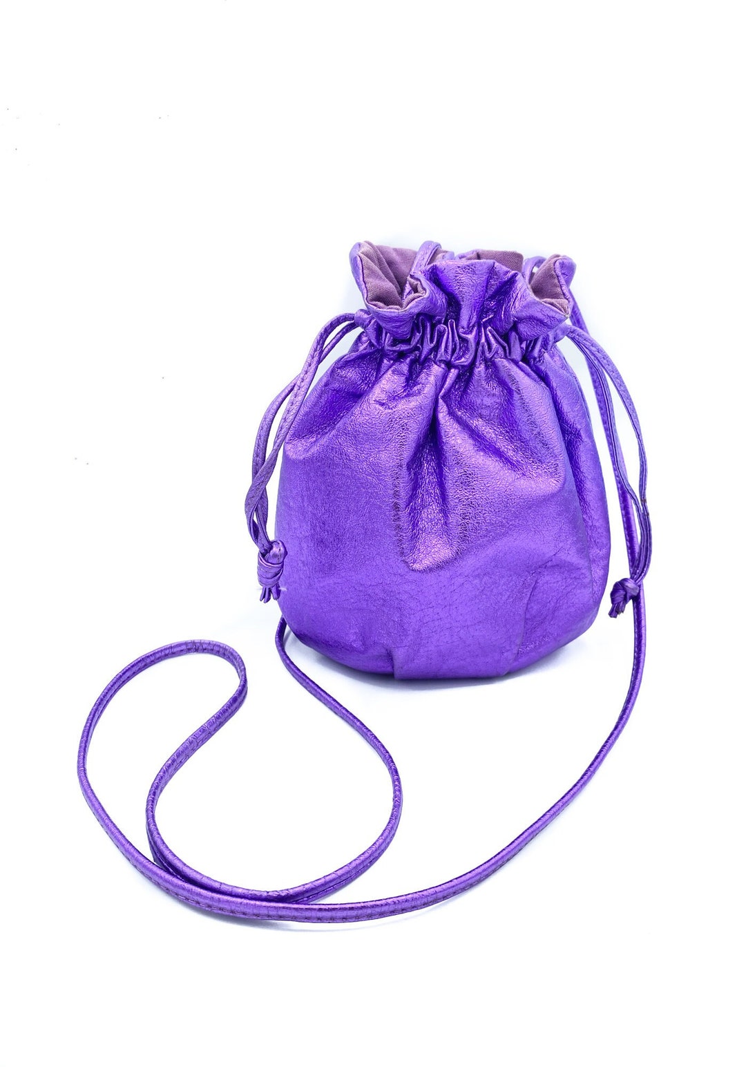Y2k Vintage Metallic Bucket Purple Bag - Etsy