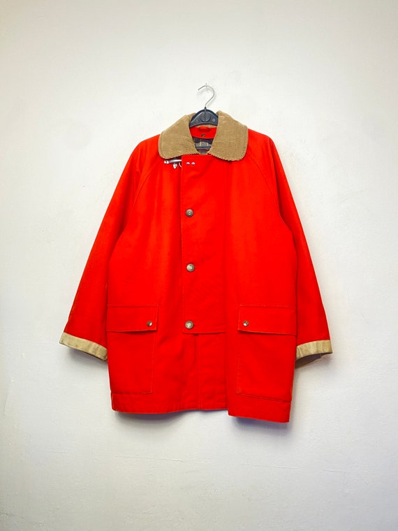ORIGINAL FAY Clasp-closure Raincoat, Hooks Red Canvas