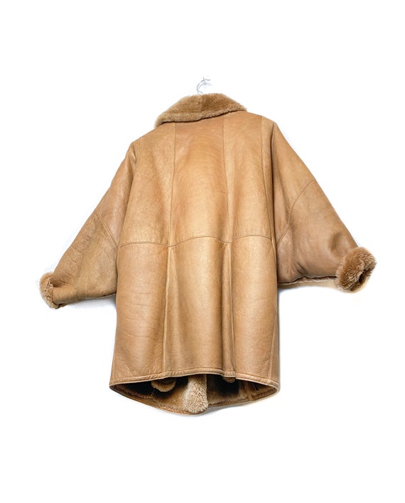 80s FENDI Brown Shearling coat, real sheepskin le… - image 8