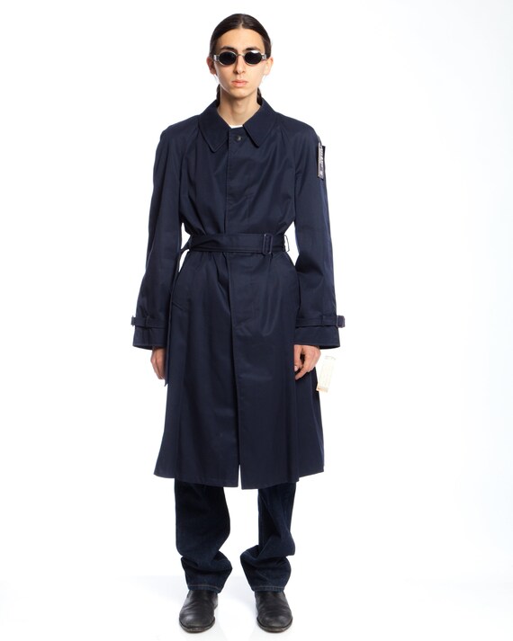 VINTAGE TRENCH COAT jacket. Minimal 1980s-90s uni… - image 1