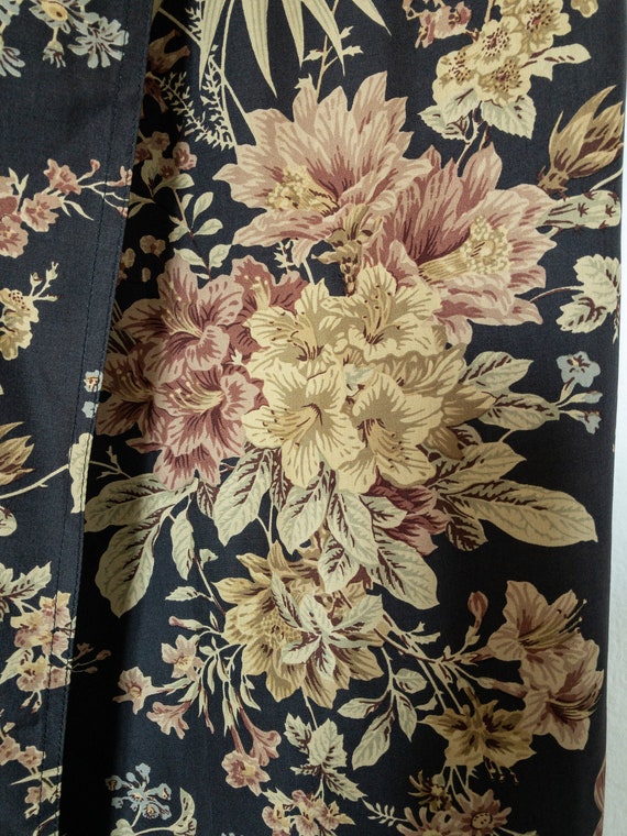 ETRO 100% SILK FLORAL skirt, front slit vintage b… - image 5