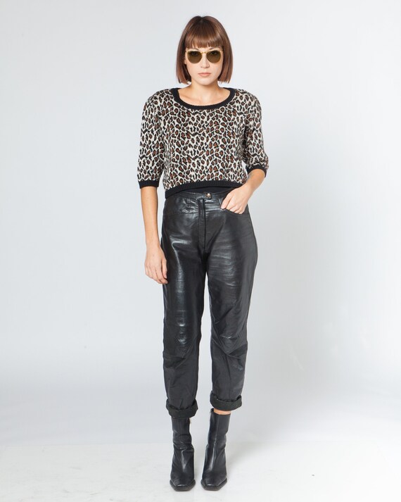 ANIMAL PRINT vintage JUMPER, spotted leopard knitt