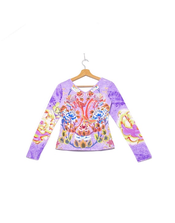 y2k 'Louise FD' phoenix tattoo multi graphic crop top… - Gem