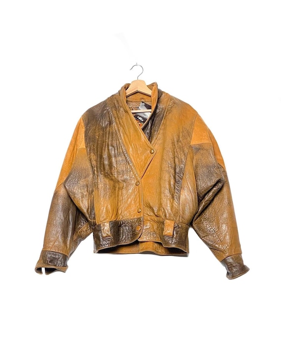 1980s leather bomber jacket. - Etsy.de