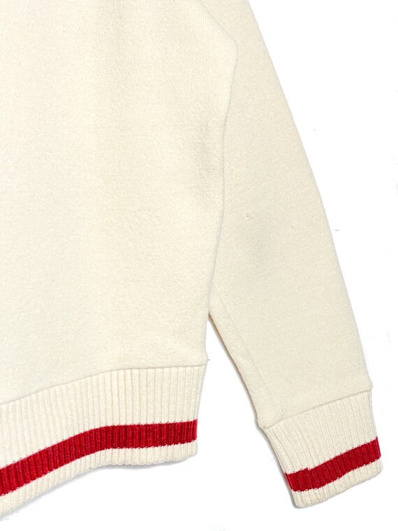 vtg Woolrich heavy wool cream zipped jumper, turt… - image 7