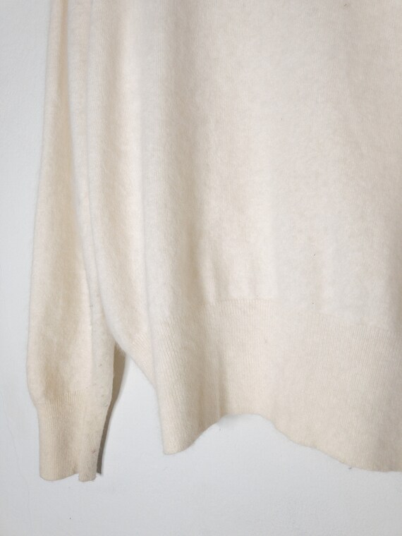 ANGORA WOOL ECRU cream color cardigan, super kid … - image 3