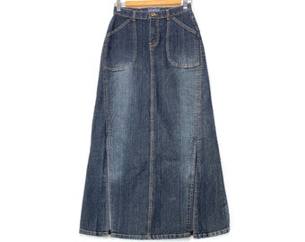 Vintage Light Blue Long Denim Skirt Etsy UK