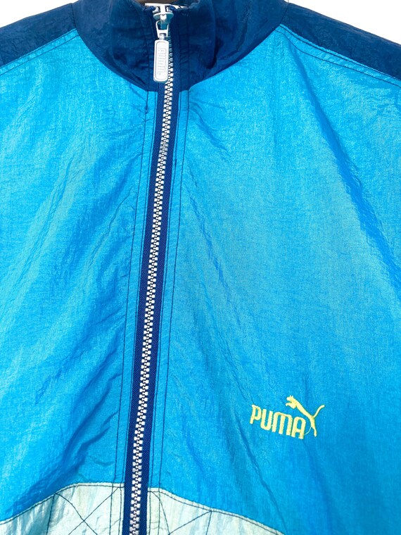 PUMA Fluo Zipper Jacket 1980s Raver Multicolor Windbreaker 