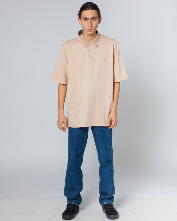 POLO RALPH LAUREN vintage polo shirt, pale pink c