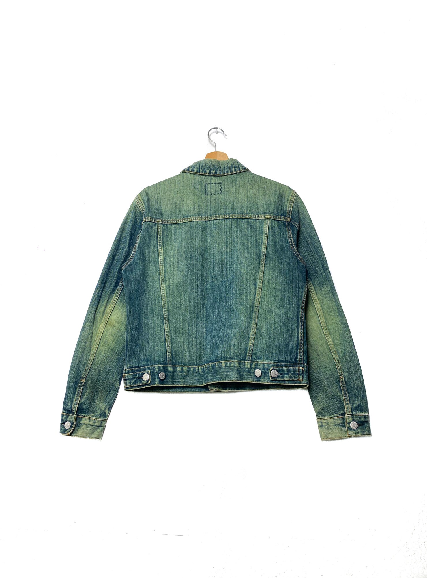 贈る結婚祝い Faded ENERGIE 2000s Denim Jeans Distressed Green Jacket, ジャケット・アウター