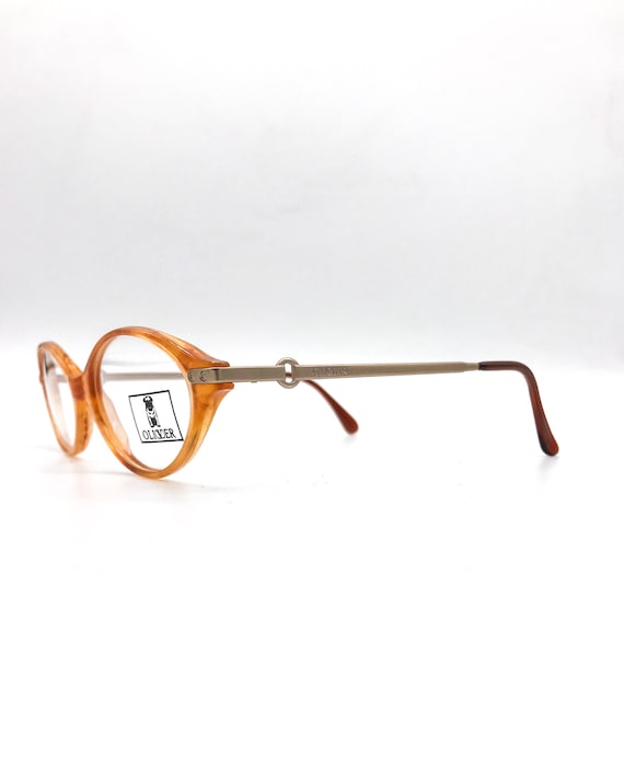 OLIVER by VALENTINO oval acetate honey amber meta… - image 1