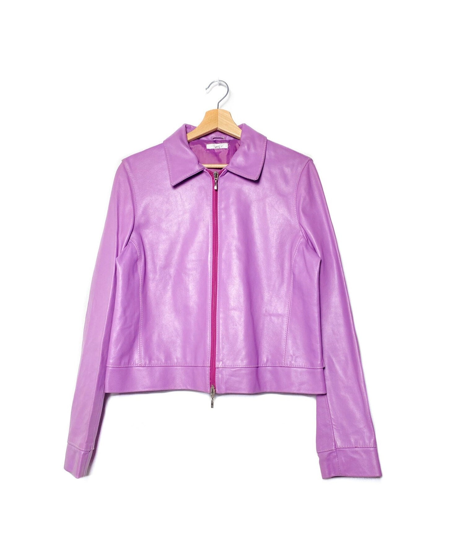 Y2K Bubble Gum Pink Minimalist Leather Biker, Two Way Front Zip - Etsy