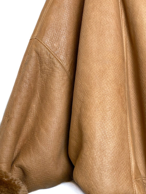 80s FENDI Brown Shearling coat, real sheepskin le… - image 2