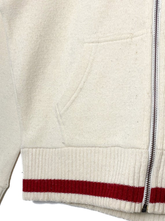 vtg Woolrich heavy wool cream zipped jumper, turt… - image 4