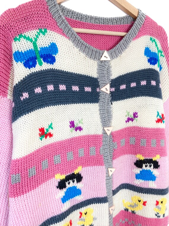 PURE WOOL multicolor cardigan / jacket, baby girl… - image 4