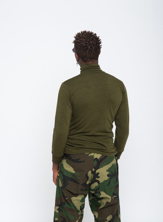 MILITARY MOCK turtleneck military green front zip - image 4