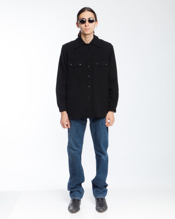 ARMANI BLACK SHIRT mix wool unisex winter stylish… - image 1